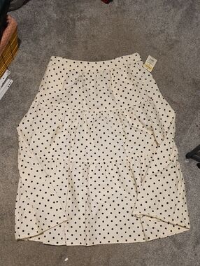 a new day Cream A-Line Midi Skirt with Black Polka Dots